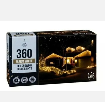 Weihnachten Eiszapfen Licht 360 warmweiß LED Schneelicht 8 Funktionen Controller 