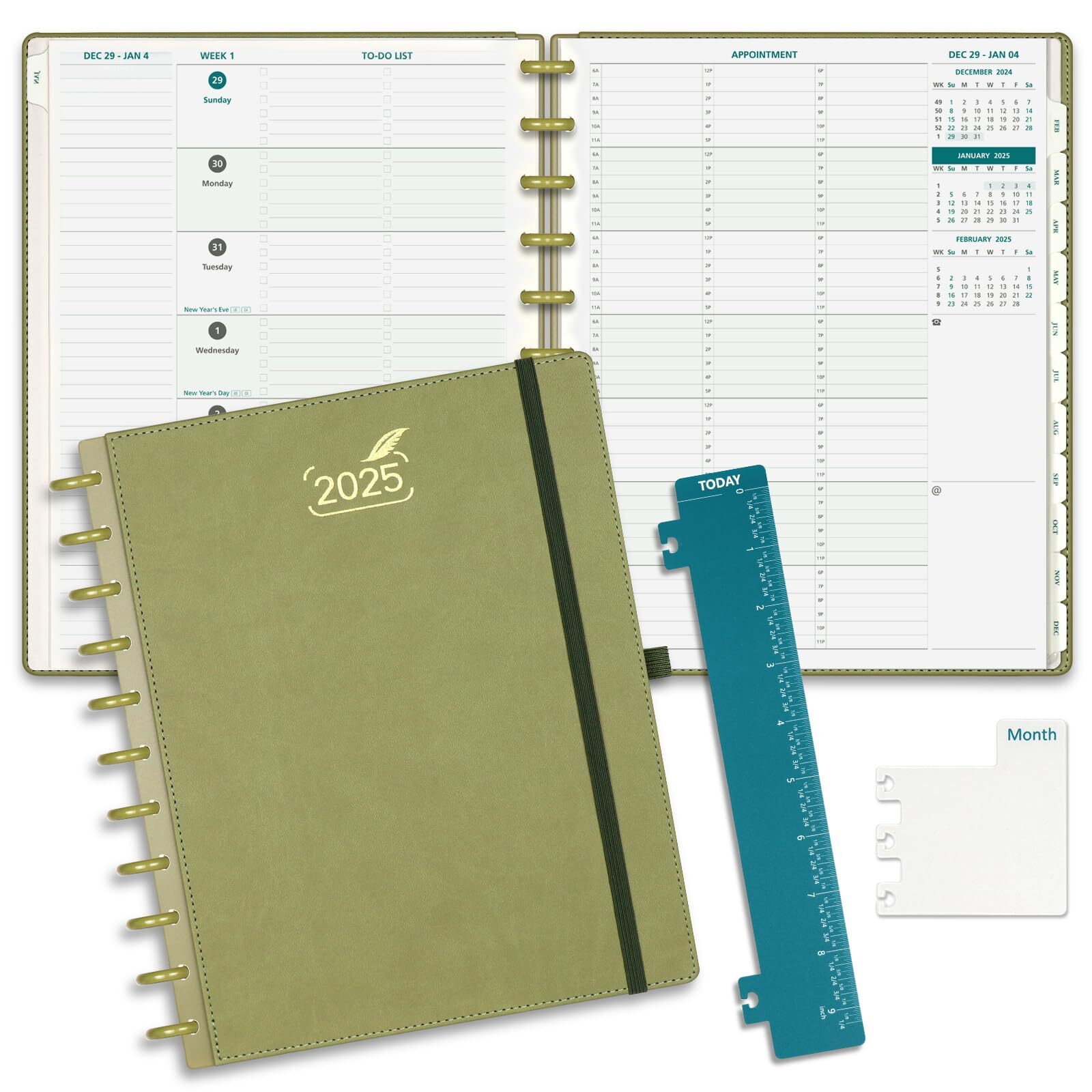 BEZEND Weekly Planner 2025 to Do List Notebook Week to View with 3 Columns Sc...