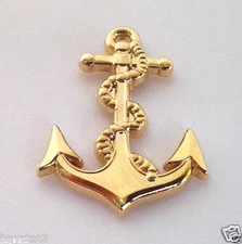 US NAVY ANCHOR (SMALL GOLD 1-1/16") Military Hat Pin P14085 EE 