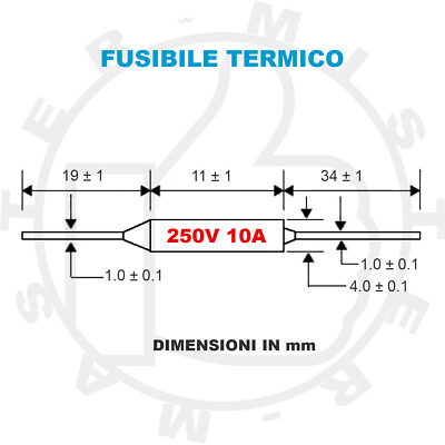250V 10A Cutoff Fusibile Termico - SODIAL(R) 20 Pz RY Series Metallo TF - Foto 3