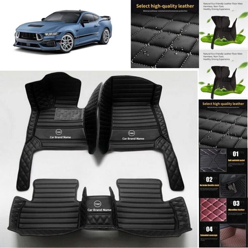 For Ford Mustang Car Floor Mats Luxury Custom Waterproof Carpets Cargo Liners - Picture 12 of 35