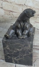 Figurine D'Ours Polaire En Métal De Style Vintage En Laiton Bronze Brun Patine