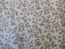 Brown Leaves and Vines on Tan Cotton Fabric 44" Wide x 42" long
