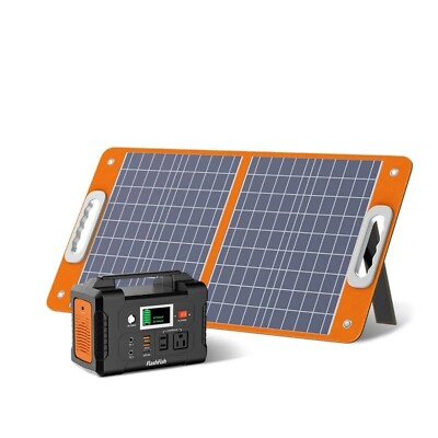 Flashfish Solar Generator 200W Portable Power Station + 60W Solar Panel Foldable