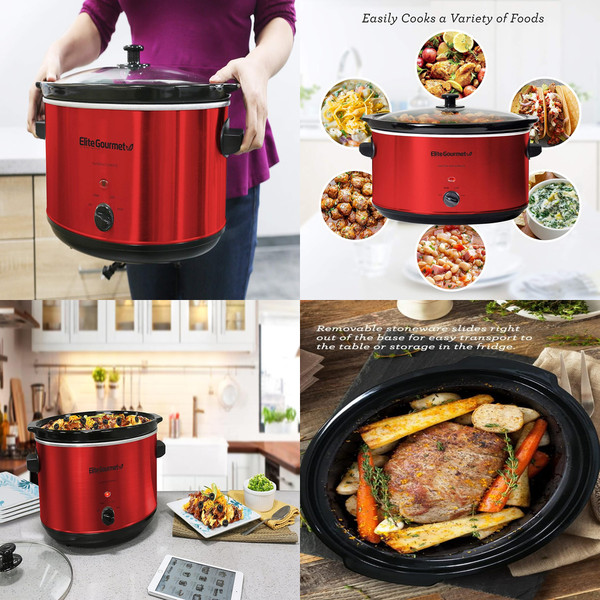 MEJOR Olla Coccion Lenta Cerámica PREMIUM Guisos Salsas Arroz Carne Cenas 8,5 Q