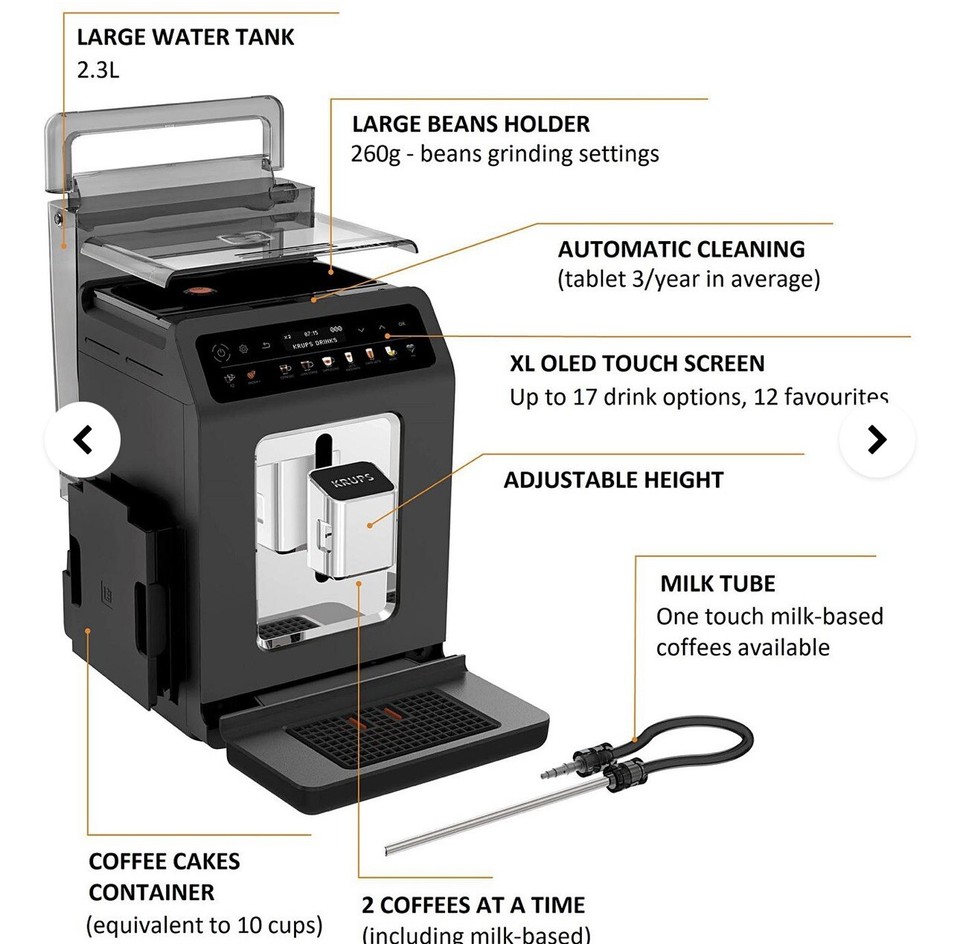 Krups EA895N40 Evidence One Digital Bean to Cup Black Coffee Machine eBay