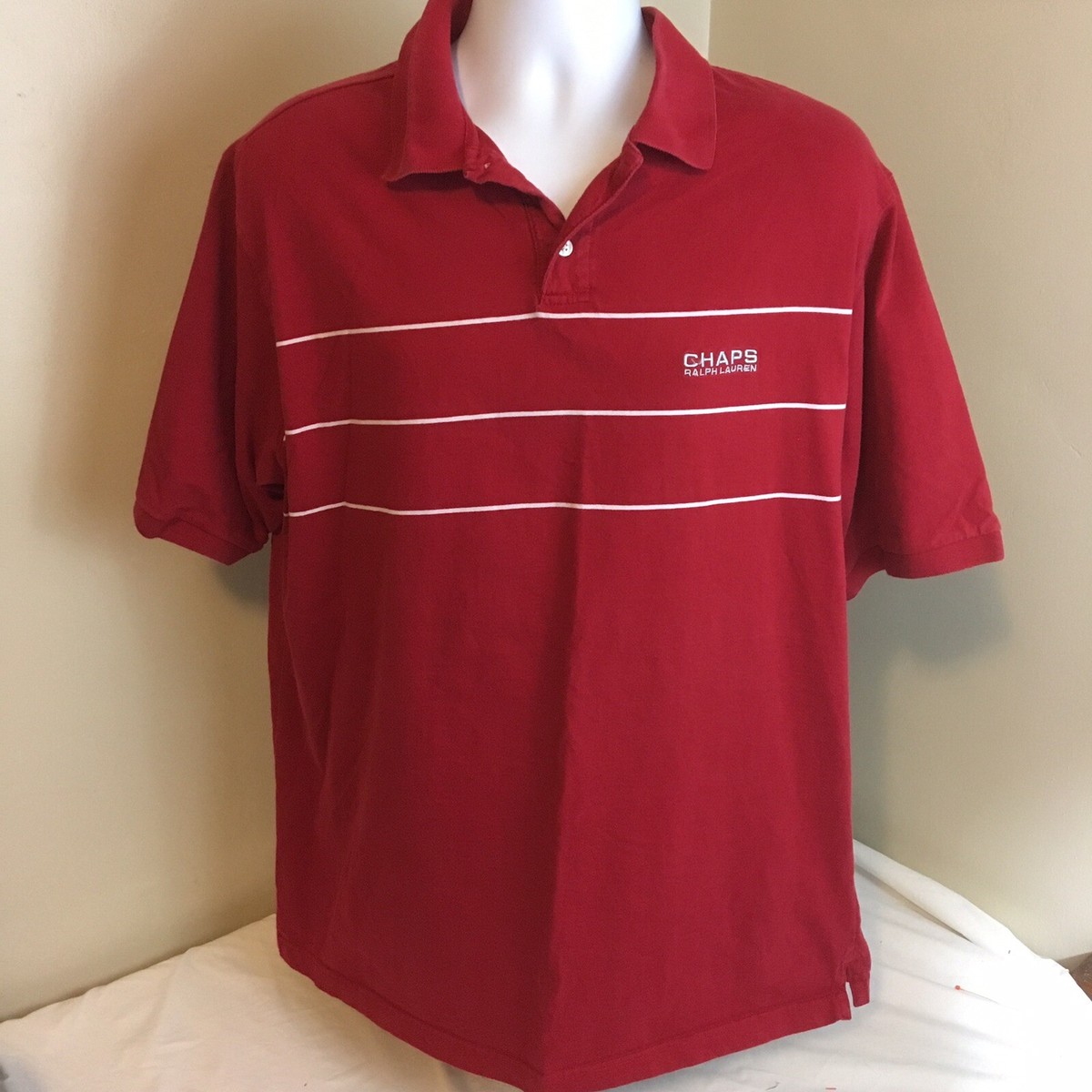POLO RALPH LAUREN - POLO RALPH LAUREN CHAPS USA ラルフローレン　L CHAPS Ralph Lauren L/S stripe polo shirt