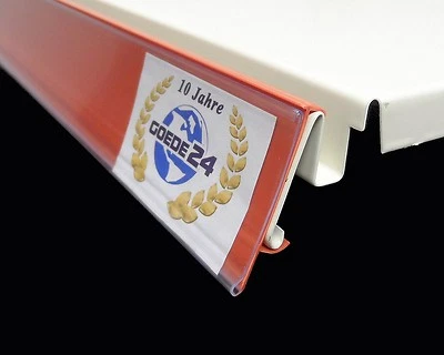 GOEDE24 Tegometall Preisschiene rot 100 x 4 cm TE39 Scannerschienen Preisschild Regale