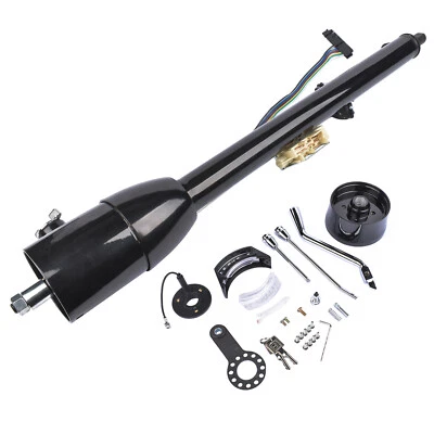 32" Black Stainless Automatic Tilt Steering Column Shift with Key, Adapter - Image 1 of 4