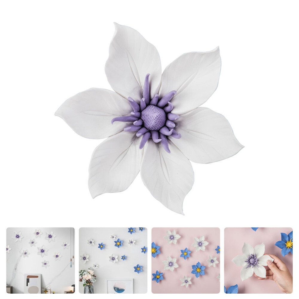 White Ceramic Wall Flowers Decorations Floral Pretty Indoor