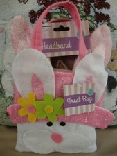 Easter Bunny Ears Headband Treat Bag Kids' Size Childrens' Costumes Accessories