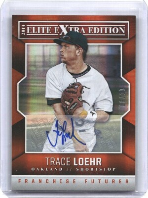 Trace Loehr 2014 Elite Extra Edition Signature Status Orange #38 Auto /10 A's