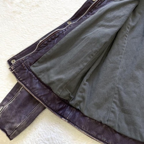 Hysteric Glamour Vintage Motorcycle Jacket Lamb Leather Purple Free Size Japan - Picture 11 of 17