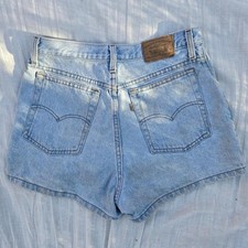 Levi's vintage 90s high waisted light wash denim jean shorts 30" waist