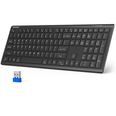 Bluetooth Keyboard Full Size Rechargeable 4-Device (2.4G+BT) - Quiet Typing