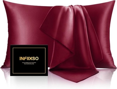 Silk Pillowcase 2 Pack, Natural Mulberry Silk Pillow Case, Anti Acne Silk Pillow