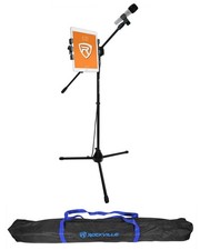 Rockville RMC-ICE Diamond Vocal Microphone Mic Stand w/ Boom Gooseneck iPad Clip
