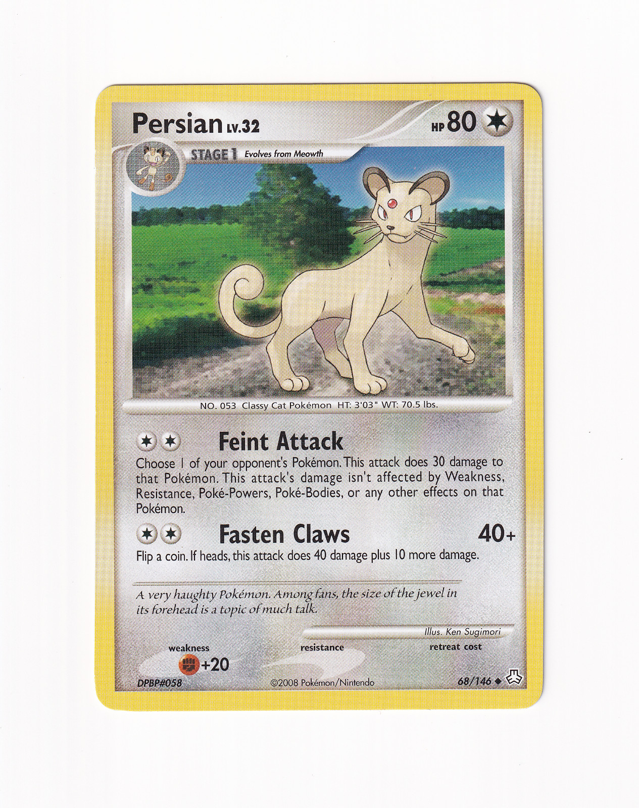 Persian 68/146 Legends Awakened Uncommon 2008 Pokemon Card Moderately Played MP