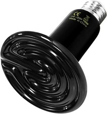 Reptile Heat Lamp 100W Ceramic Heat Emitter, No Light Emitting Heat Bulbs Broode