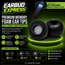 Premium Memory Foam Ear Tips for Samsung Galaxy Buds 4 Pro S M L 6 Sizes Fit