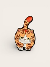 Ginger Cat Enamel Pin Cute Kitty Funny Cat Lady Gift Brooch Backpack Hat New