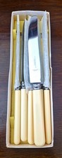 Vintage Boxed 6pc Oliver & Bower Sheffield Stainless Steel Dinner Knives Cutlery