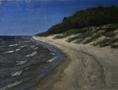 Lake Michigan Beach - Original Oil Painting