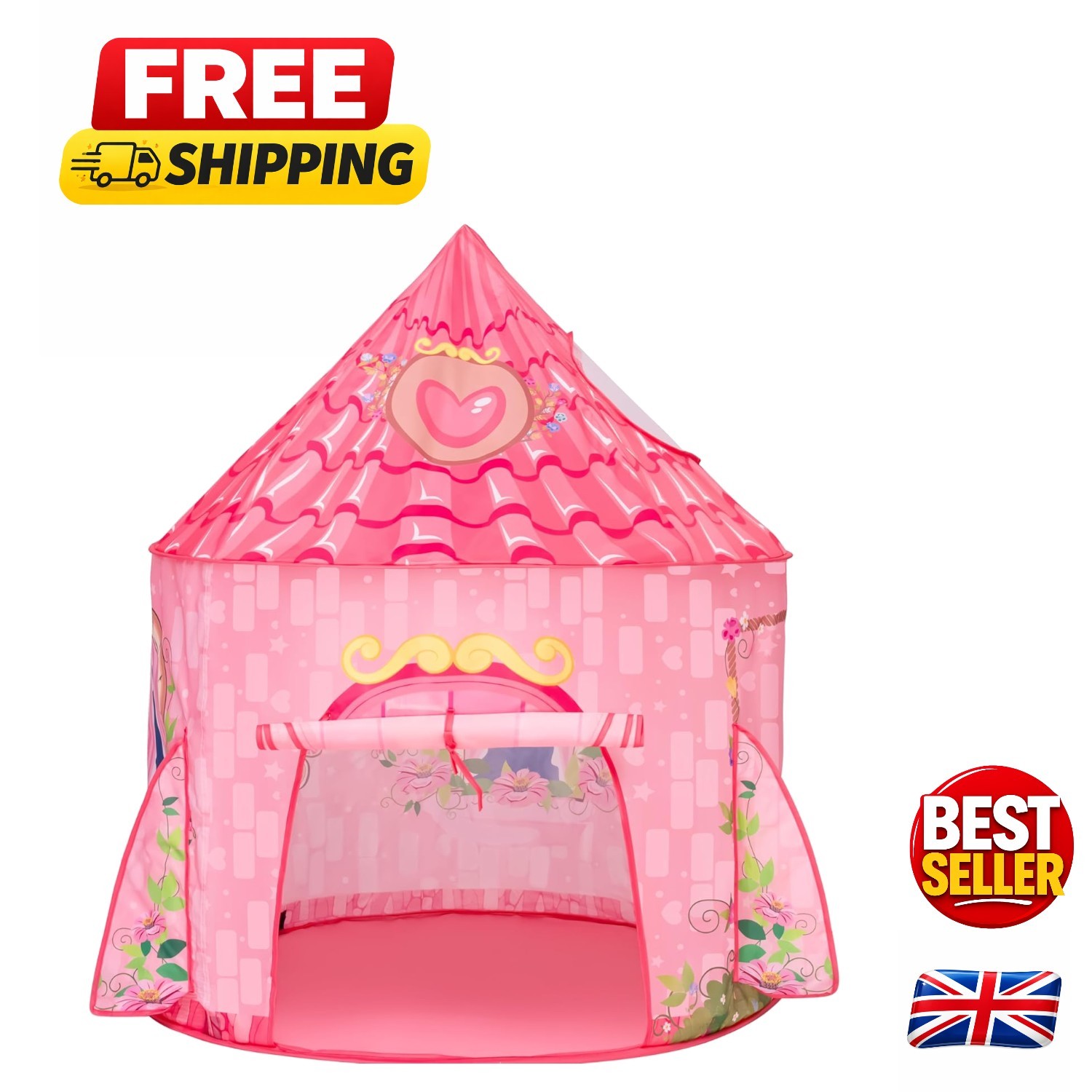 Enchanting Pink Princess Castle Tent - Perfect Birthday Gift for Young Girls