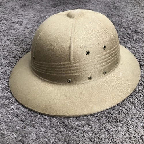 Vintage 1960s U.S. Navy/Marines Pith Helmet Khaki Tan Vietnam War Era Military