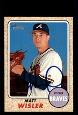 Signed Baseball Card Auto Matt Wisler 2017 Topps Heritage #112 Atlanta Braves