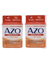 2 PACK AZO Bladder Control with Go-Less Supplement 108 Capsules 05/2026