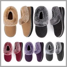 EverFoams Women’s Bootie Slippers Warm Soft Memory Foam Indoor House Shoes Non-S