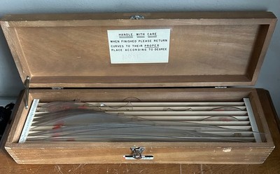 Vintage Charles Bruning 1''-100'' Curve Set Engineering Drafting Tools-34 Curves