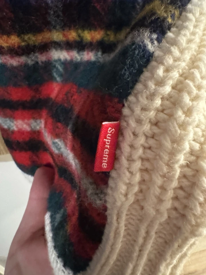 Supreme Plaid Blanket Front Wool Zip Cardigan Jacket L Excellent Vintage - Image 3 of 4