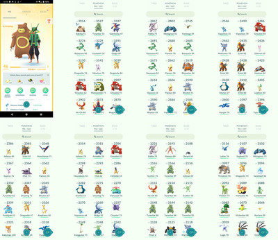 Pokémon Acc Go - Lvl46 - 20 Shiny - 79 Legendary