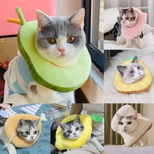 Soft Toast Avocado Shaped Cotton Pet Elizabethan Collar Dog Cat Adjustable Wound
