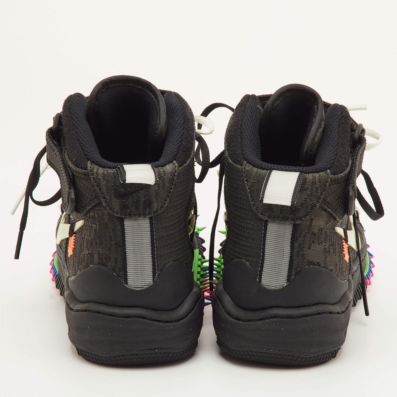 OffWhite x Nike Air Force 1 Mid Size 42 Black Fabric Lace Up Sneakers thumbnail 5