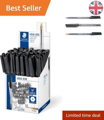 50 Stück Stick 430 Schwarze Tinte Kugelschreiber - Bequemes, Nachfüllbares Schreiben
