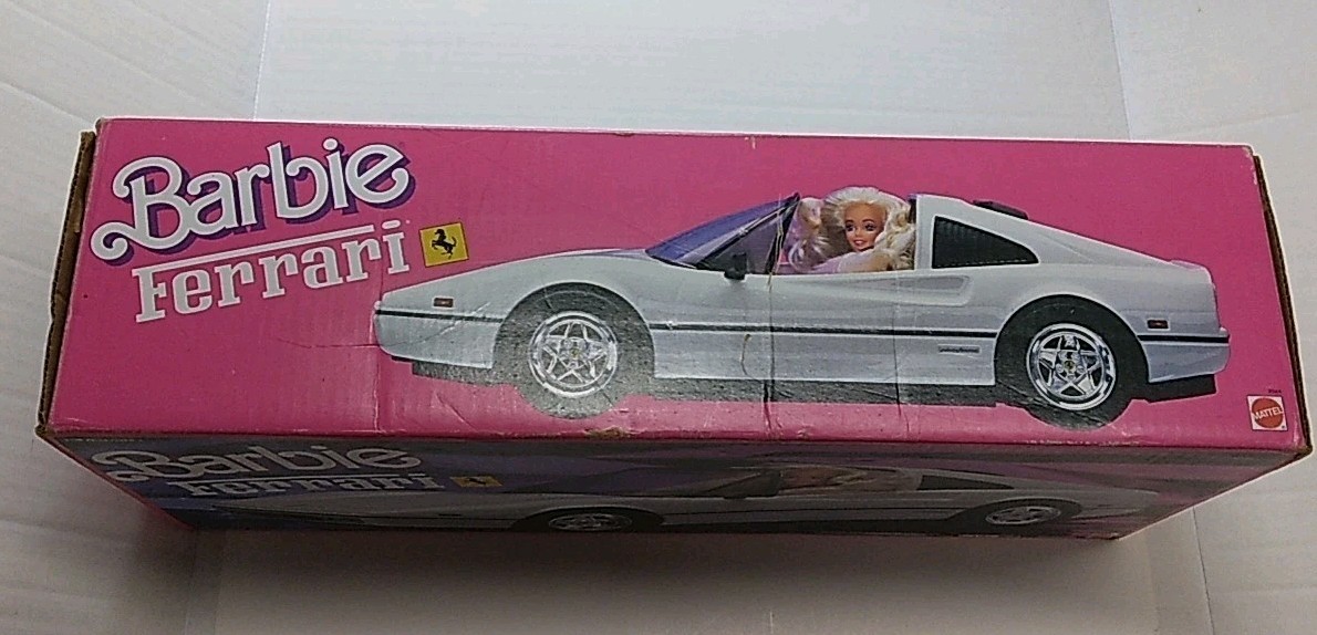 Vintage 1986 Barbie Ferrari Car, white, Boxed Excellent Incomplete