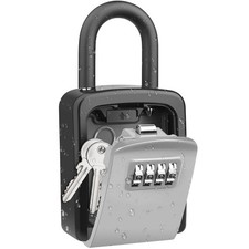 Diyife Key Safe, [Weatherproof] Portable Lock Box for Keys Medium, Grey 