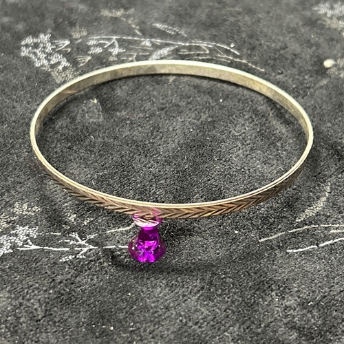 Milor Italy Sterling Silver Solid Etched Bracelet