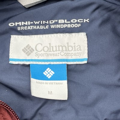 Columbia Phurtec Jacket Fleece Lined Water Resistant Omni Wind Maroon Women  M