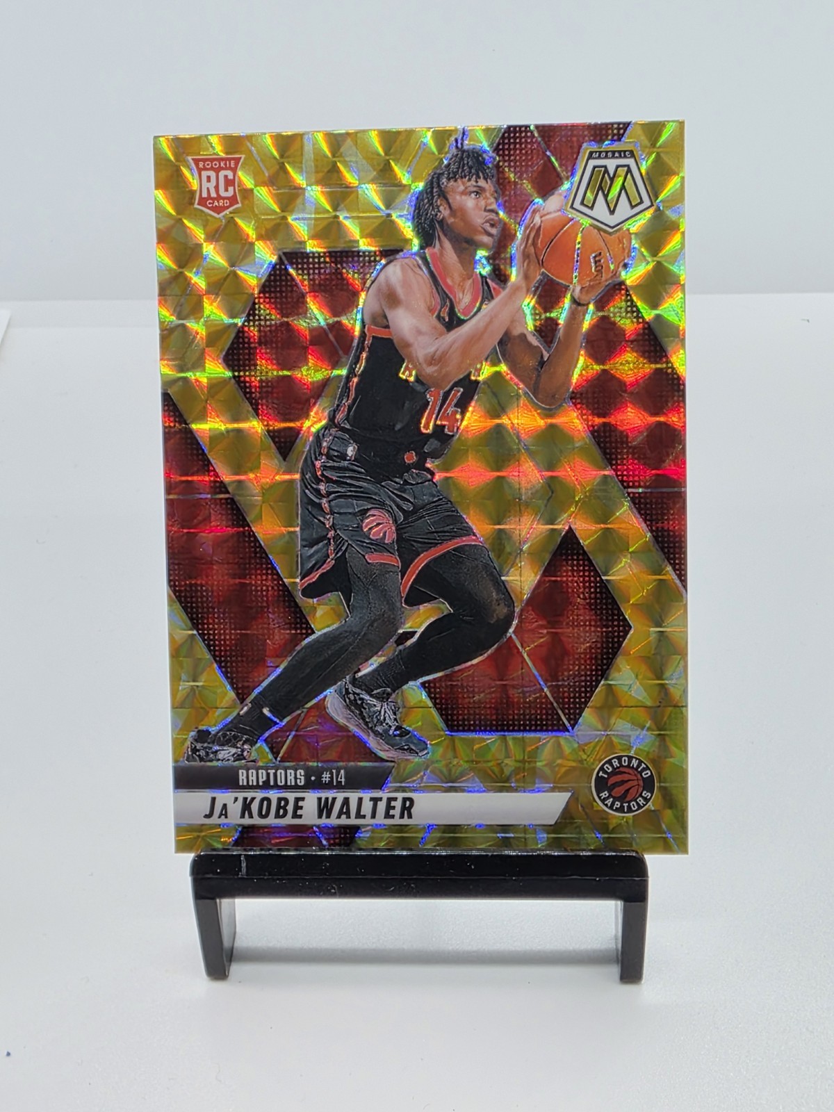 2024-25 Panini Mosaic Ja'Kobe Walter Yellow Reactive Rookie Toronto Raptors #234