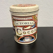 Vintage Cherrydale Farms Victorian Cocoa Tin Canister Decorative Collectible