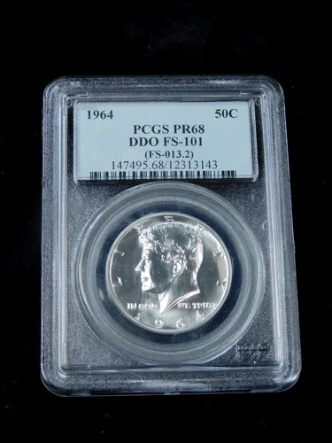 1964 50c Proof Kennedy Silver Half Dollar - PCGS PR68 Double Die Obverse FS101