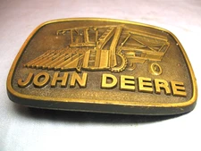 Vintage John Deere Cotton Picker Brass Belt Buckle 1980 Deere & Co.