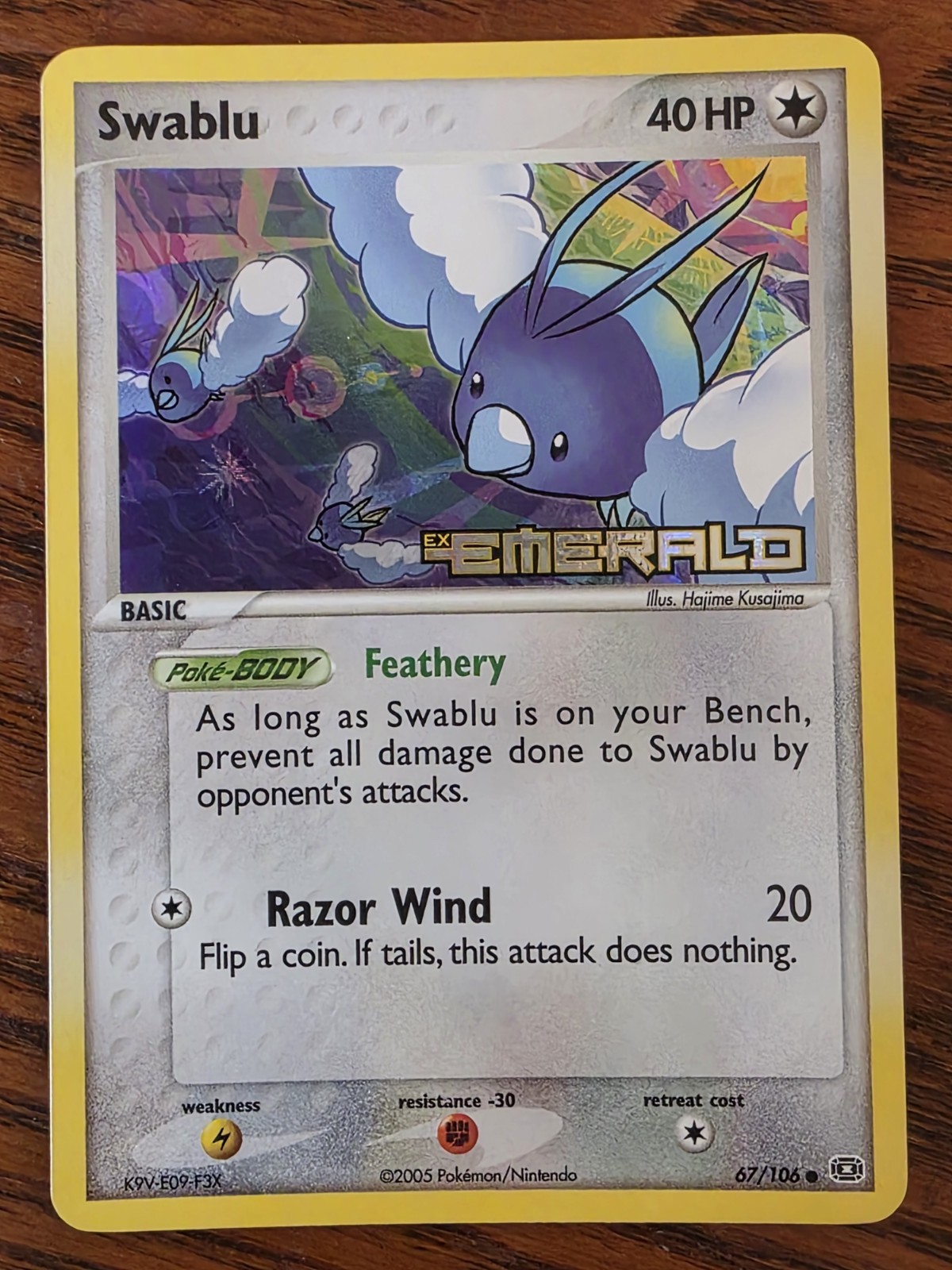 Swablu Reverse Holo STAMP - Pokemon Card 2005 EX Emerald 67/106 - NEAR MINT NM