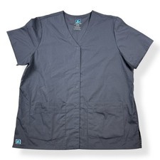 Adar Medical Uniforms Scrub Top XL Classic Fit Pewter Gray Short Sleeves NWT