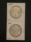 American Silver Eagle $1 Coins (lot Of 2):2000 & 2001 Lower Mintage Uncirculated