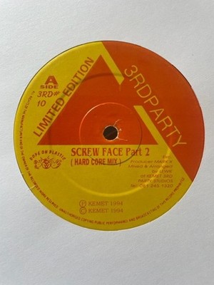 Brainkillers - Screw Face Remixes 12'' Jungle Vinyl 1994 Lewi Cifer 3rd Party